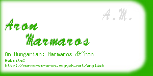 aron marmaros business card